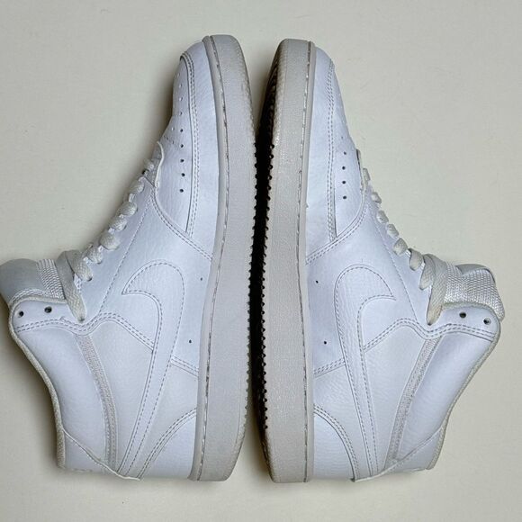 Nike Women’s Court Vision Mid Triple White Sneakers Sz 8 - Picture 8 of 16